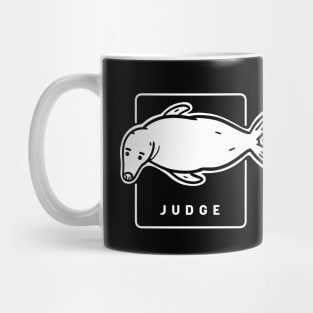 Funny and judgy staring seal. Stylized minimalist design Mug